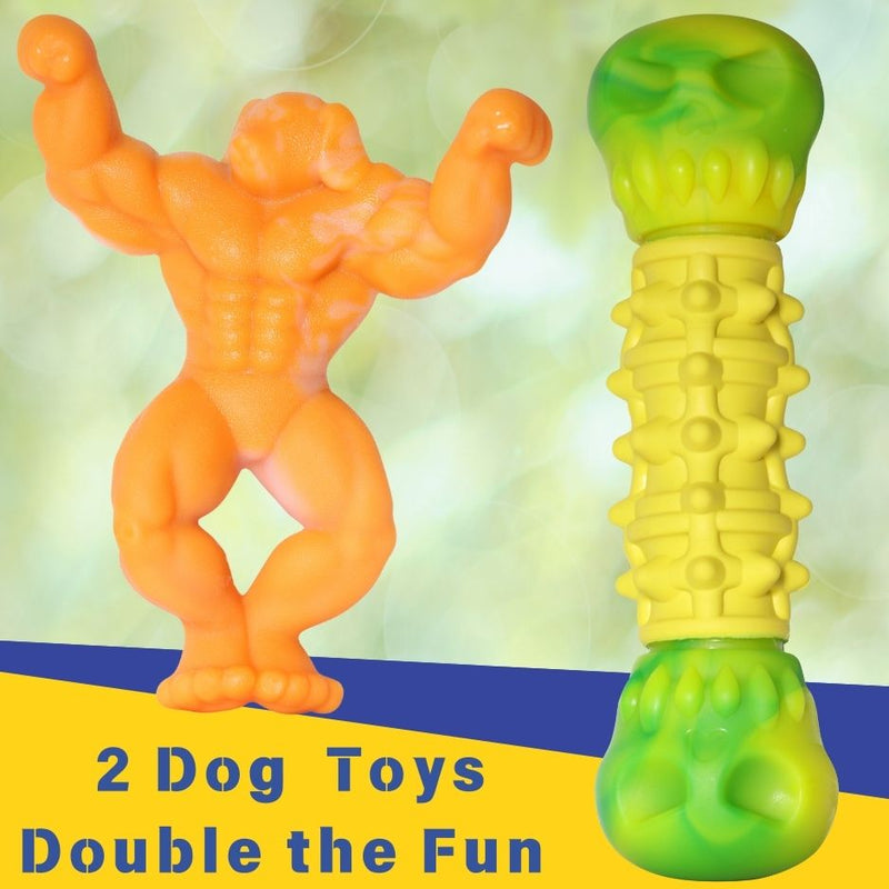 Load image into Gallery viewer, Chewy Bone Dog Toy Bundle for Aggressive ers Chicken Flavor &amp; Cheese Flavor Muscle Toy Durable Nylon Toys for Large Dogs, Safe for Dental Health Anxiety Relief &amp; Long Lasting Fun
