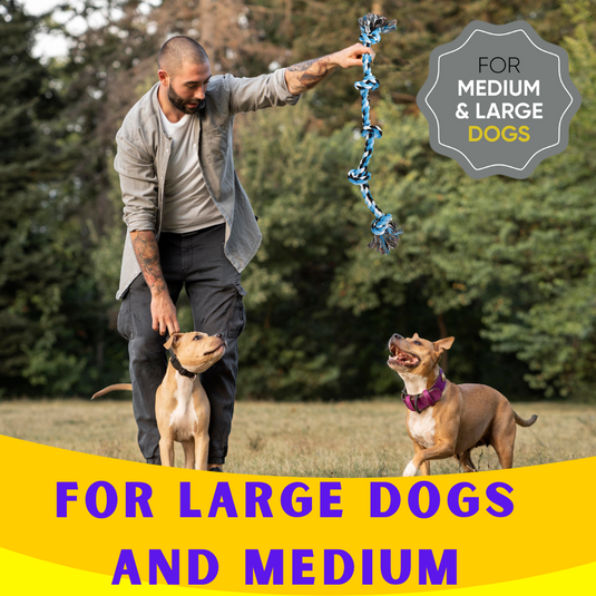 Chewy Bone large Dog toy set strong bundle rope for large toys tug of war cotton rope pulling toy with handle treat dispensing dog ball for large breed dog dental teething kills boredom