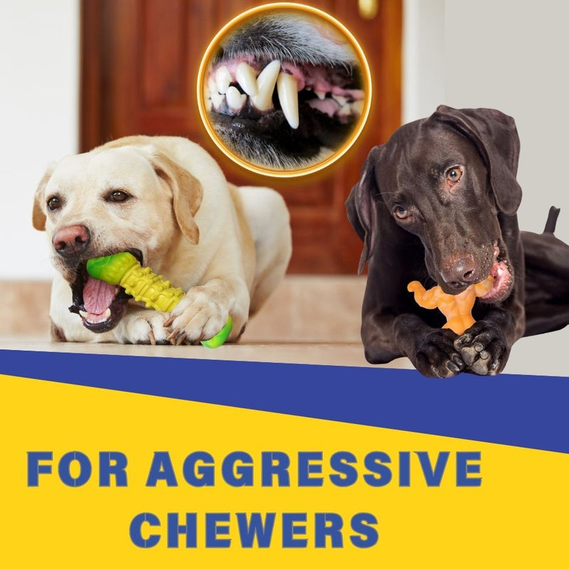 Load image into Gallery viewer, Chewy Bone Dog Toy Bundle for Aggressive ers Chicken Flavor &amp; Cheese Flavor Muscle Toy Durable Nylon Toys for Large Dogs, Safe for Dental Health Anxiety Relief &amp; Long Lasting Fun
