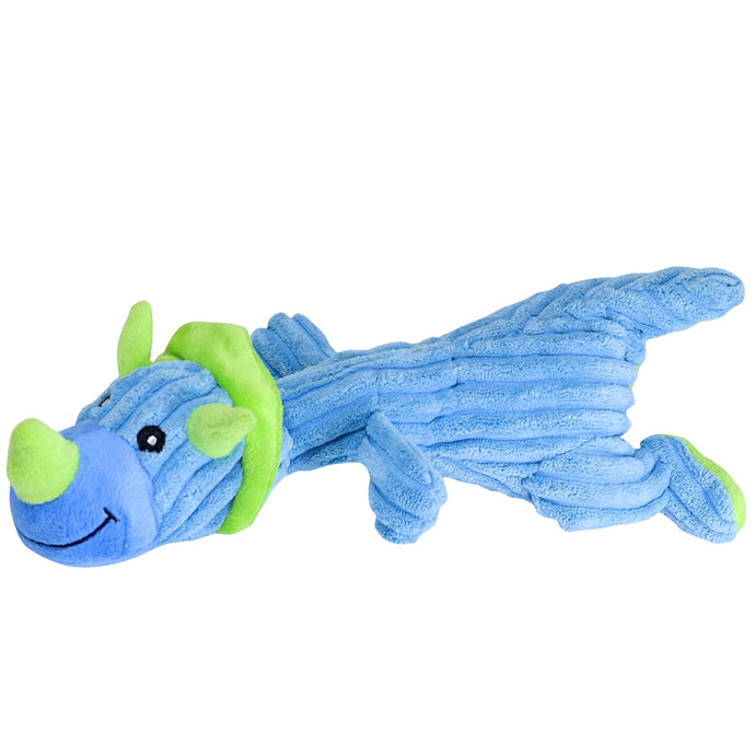 Dog Toys For Puppy Squeaky Stimulating Plush Toy Interactive & Safe Elastic Dinosaur Chew Toy Stuffed with Natural Cotton For Puppies & Small Dogs By [ CHEWY BONE ]