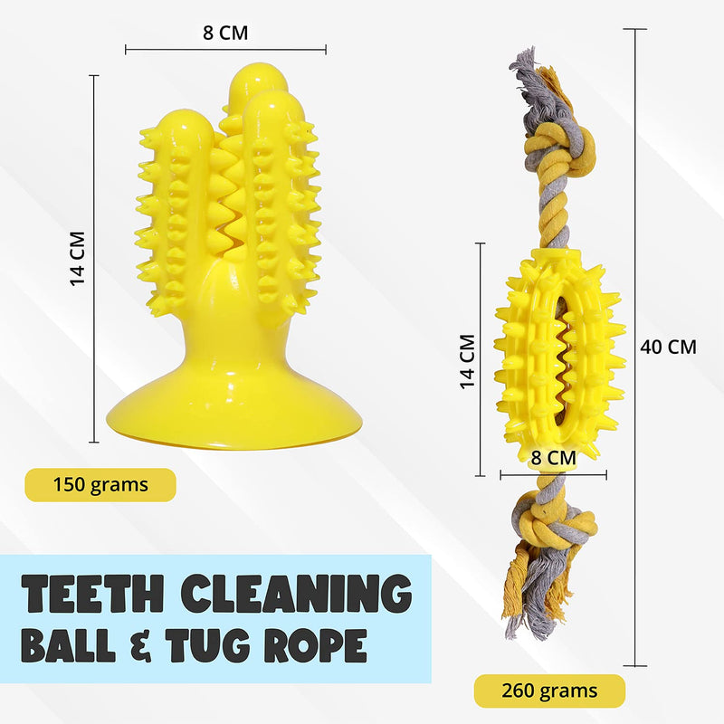 Load image into Gallery viewer, Dog Toys Treat Dispenser Chew Tug Rope Ball for aggressive chewer Indestructible Durable Teething For Medium &amp; Large Dogs 2 pieces By [ CHEWY BONE ]
