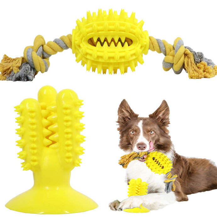 Dog Toys Treat Dispenser Chew Tug Rope Ball for aggressive chewer Indestructible Durable Teething For Medium & Large Dogs 2 pieces By [ CHEWY BONE ]