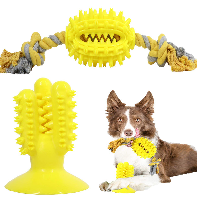 Load image into Gallery viewer, Dog Toys Treat Dispenser Chew Tug Rope Ball for aggressive chewer Indestructible Durable Teething For Medium &amp; Large Dogs 2 pieces By [ CHEWY BONE ]
