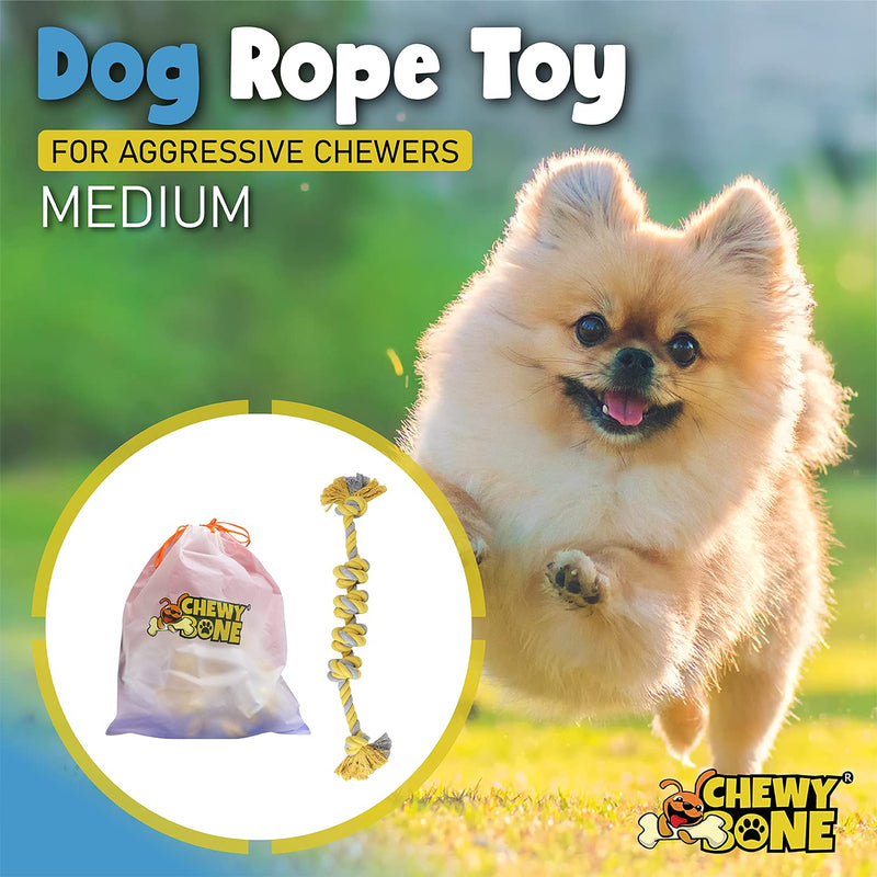 Load image into Gallery viewer, Dog Toys Small Dogs Medium Dog Tug Rope For Aggressive Chewer Durable Interactive Biting Dog Chew Yellow 55 cm by [ CHEWY BONE ]
