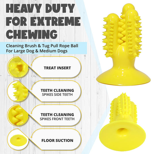 Dog Toys Treat Dispenser Chew Tug Rope Ball for aggressive chewer Indestructible Durable Teething For Medium & Large Dogs 2 pieces By [ CHEWY BONE ]