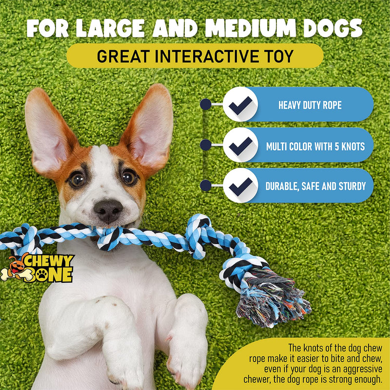 Load image into Gallery viewer, Large Tug Rope 90 cm for Aggressive Chewers  Durable 100% Cotton Dog Rope Toy for Large Breeds  Safe Chew Resistant Interactive Toy for Tug of War &amp; Dental Health
