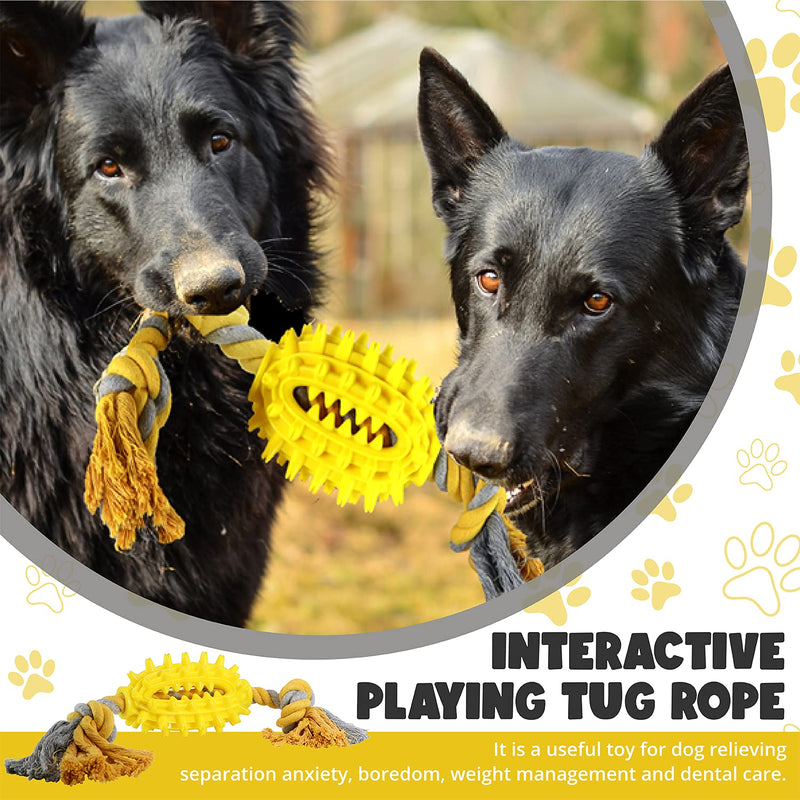 Load image into Gallery viewer, Dog Toys Treat Dispenser Chew Tug Rope Ball for aggressive chewer Indestructible Durable Teething For Medium &amp; Large Dogs 2 pieces By [ CHEWY BONE ]
