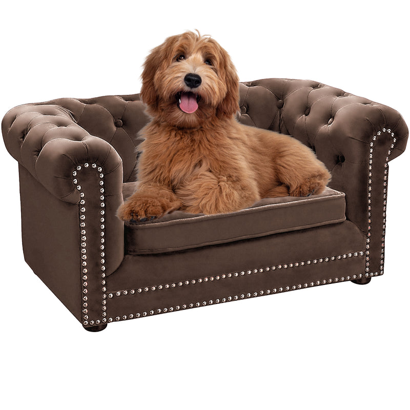Load image into Gallery viewer, Dogs Bed and Furniture Luxury Dog Sofa Calming Foam &amp; Fluffy Elevated dog bed chair with removable cushion for XS Dog bed &amp; Puppies By ChewyBone
