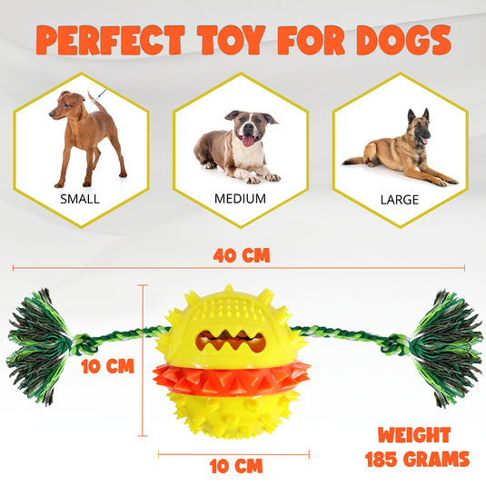Dog Toys Ball Squeaky For Aggressive Chewers Dog Toys For Large Dogs Squeaky indestructible Dog Balls Treat Dispensing Tug Rope Dog Chew