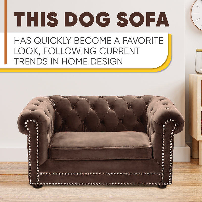 Load image into Gallery viewer, Dogs Bed and Furniture Luxury Dog Sofa Calming Foam &amp; Fluffy Elevated dog bed chair with removable cushion for XS Dog bed &amp; Puppies By ChewyBone
