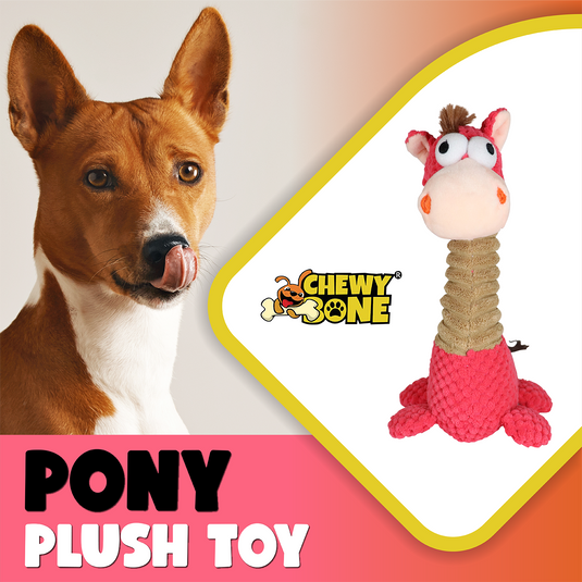 Puppy Toys Dog Toys For Puppy Squeaky Stimulating Plush Toy Interactive Safe Elastic Pony Chew Toy with Rope Stuffed with Natural Cotton For Small Dog