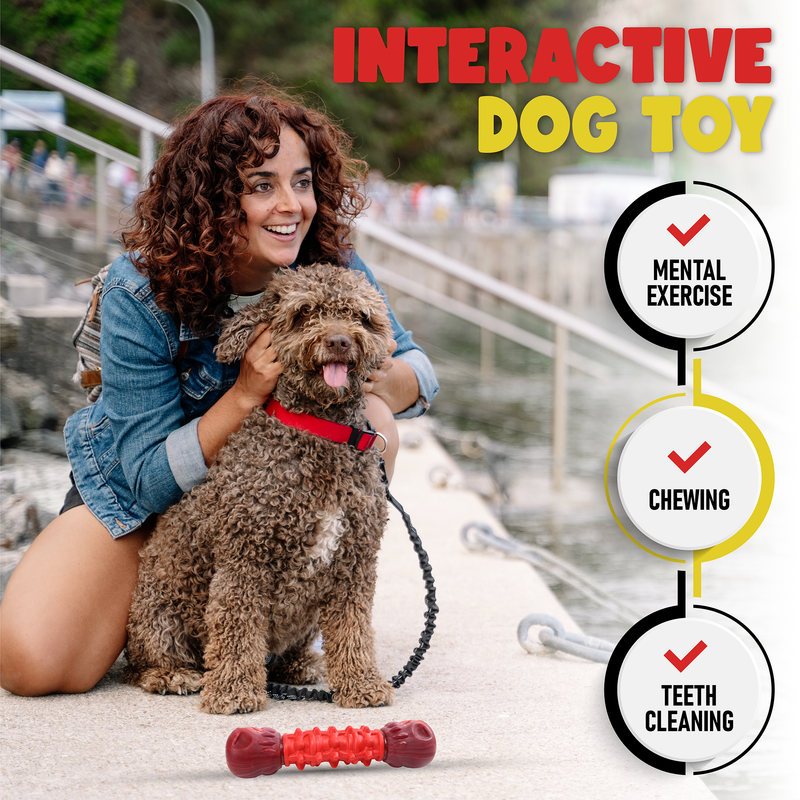 Load image into Gallery viewer, Dog Toys Big Dog barbell Chew toy Interactive Stress Relief Dog Toy to keep them Busy Durable Rubber Strong for Aggressive Chewers Large &amp; Medium dog
